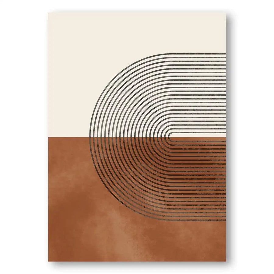 Terracotta & Black Mid-Century Modern Print 1