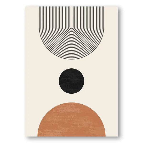 Terracotta & Black Mid-Century Modern Print 2