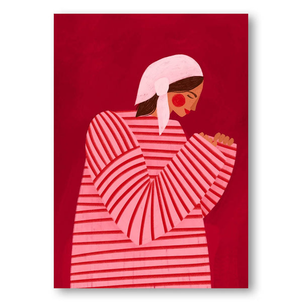 The Woman With the Red Stripes -  Art Print
