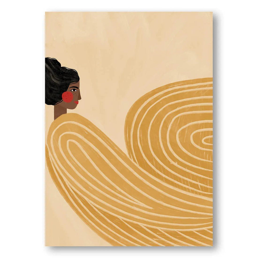The Woman With the Yellow Stripes Art Print