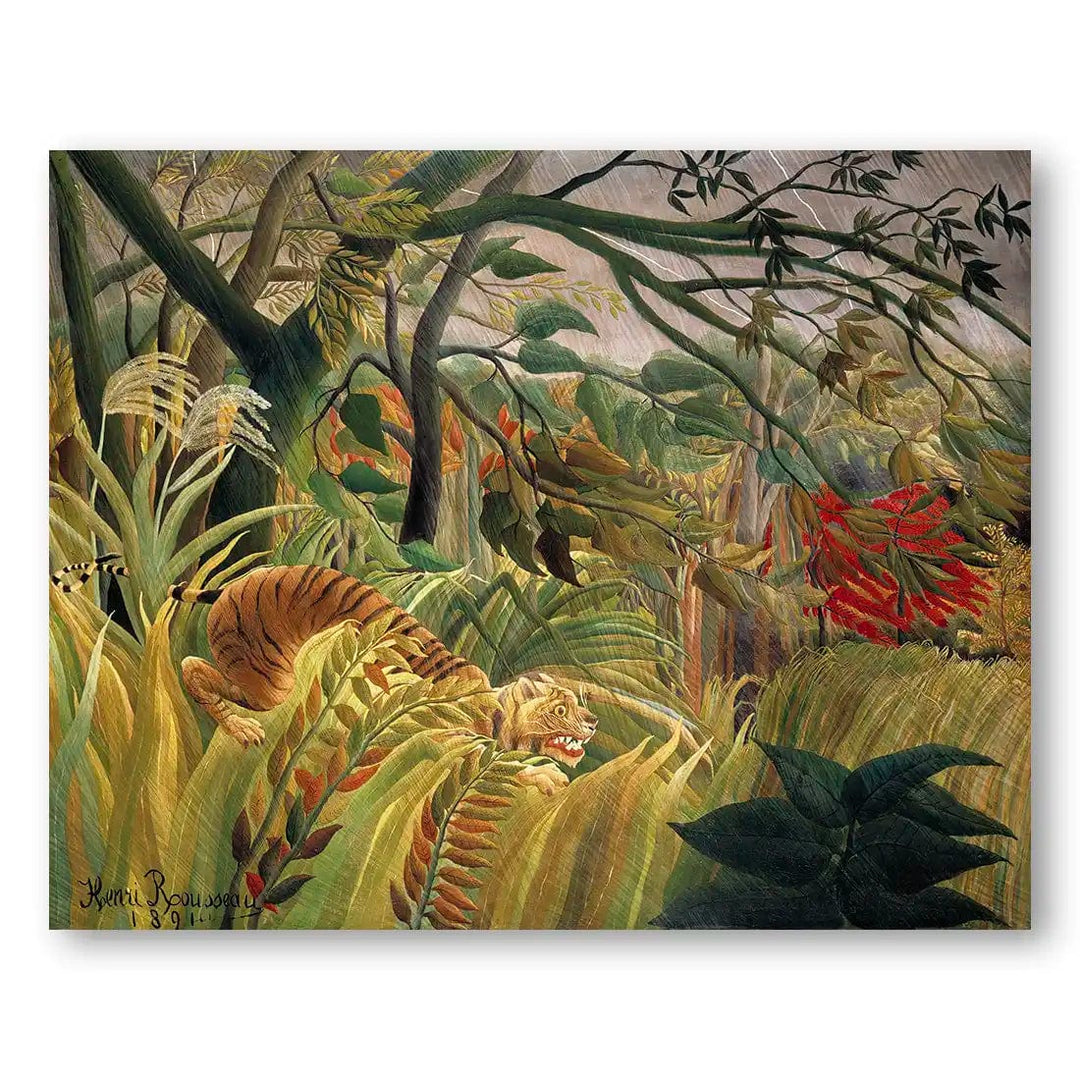Tiger in a Tropical Storm Landscape Art Print