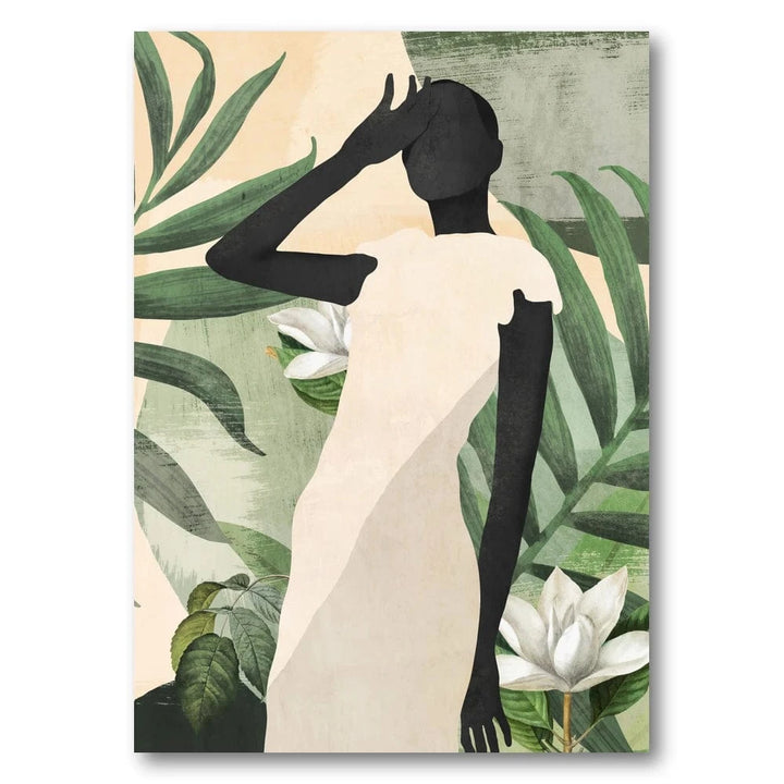 Verdant Silhouette Elegance Art Print