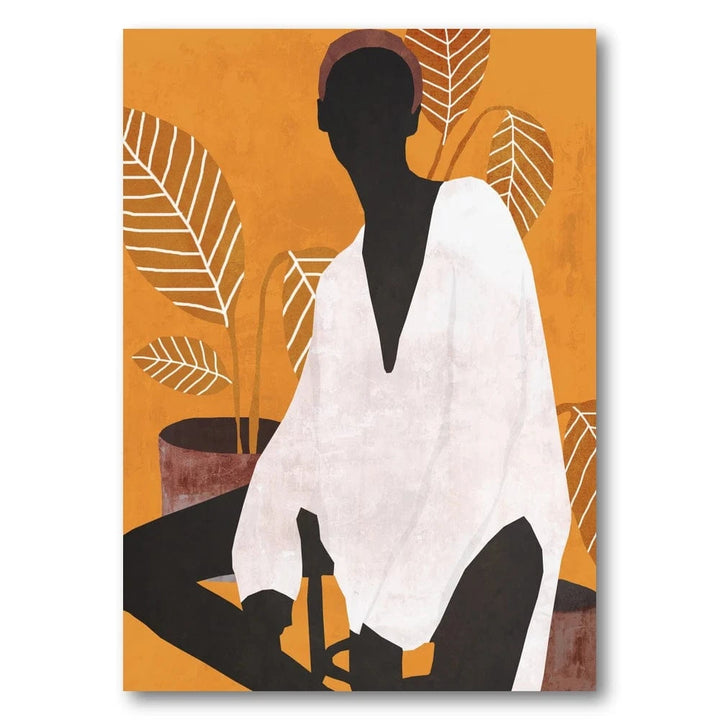 Amber Silhouette Elegance Art Print