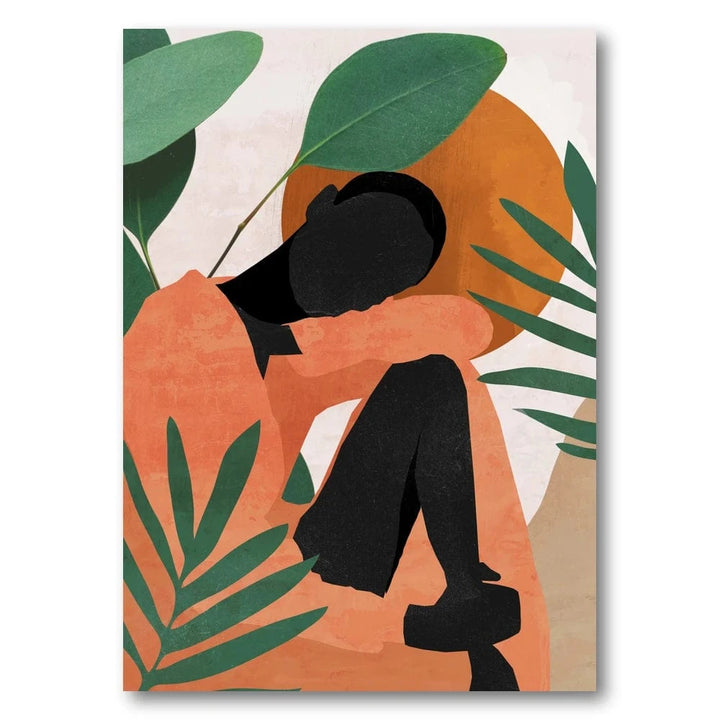 Verdant Sunset Silhouette Art Print