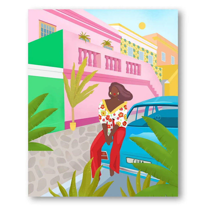 Tropical Woman Daydreaming Art Print