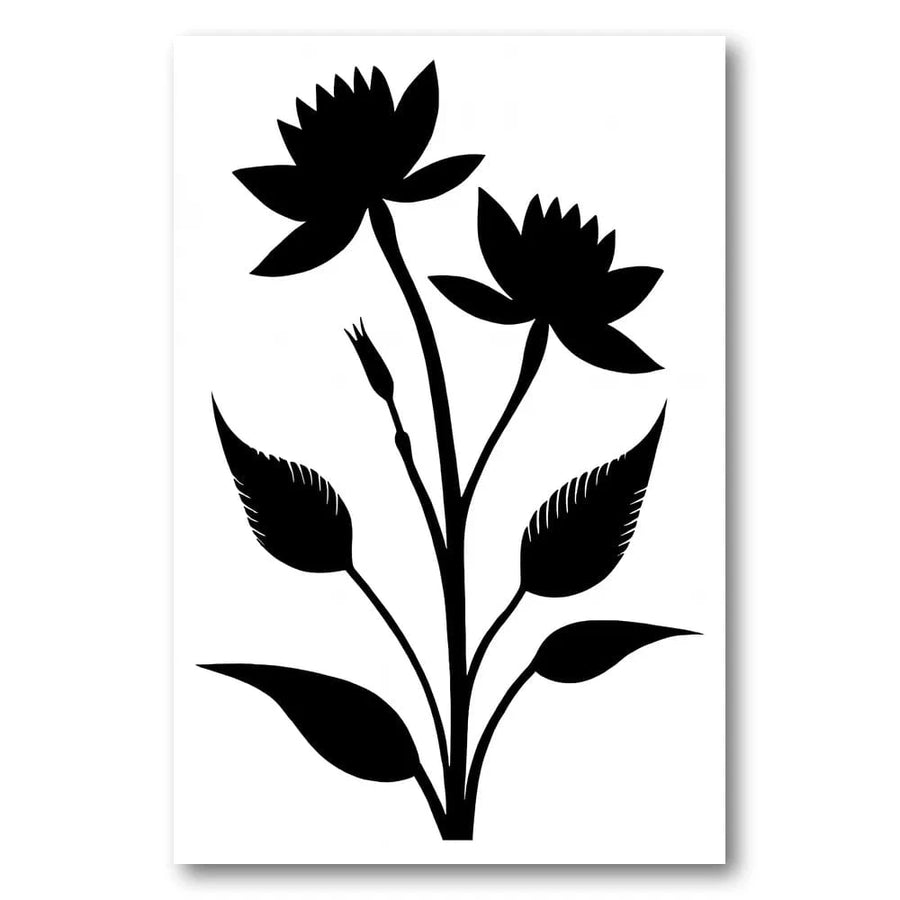 Midnight Blossom Silhouette Art Print