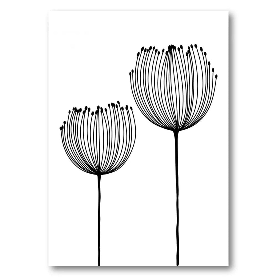 Elegant Monochrome Botanical Art Print