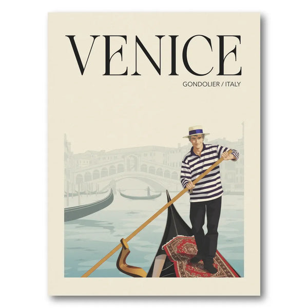 Venice Gondolier Scene Art Print