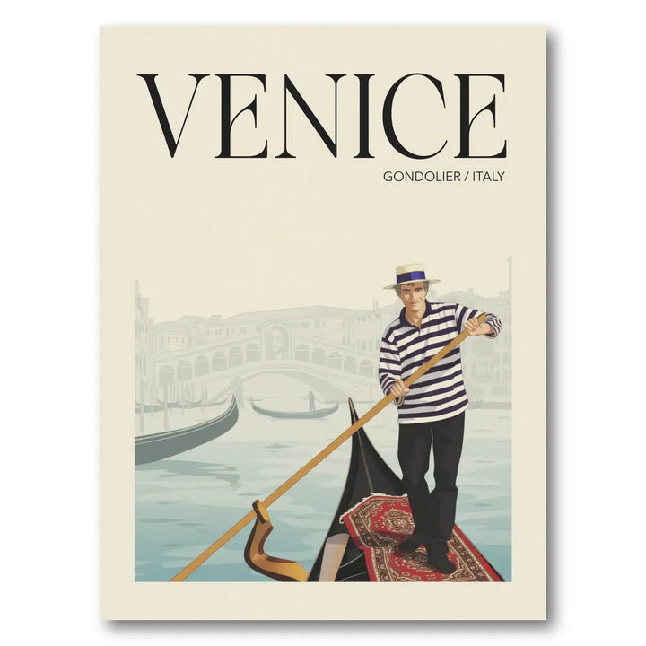 Venice Gondolier Scene Art Print