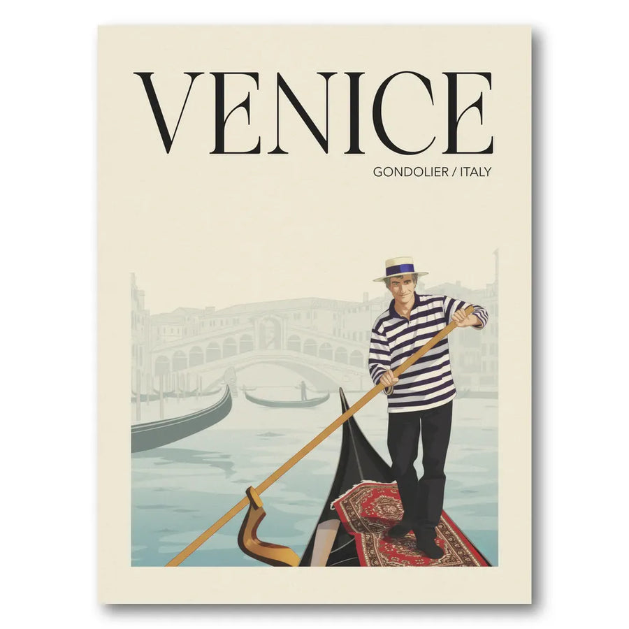 Venice Gondolier Scene Art Print