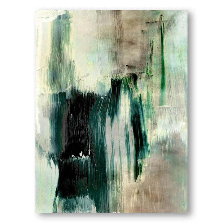 Verde Brush Strokes Art Print