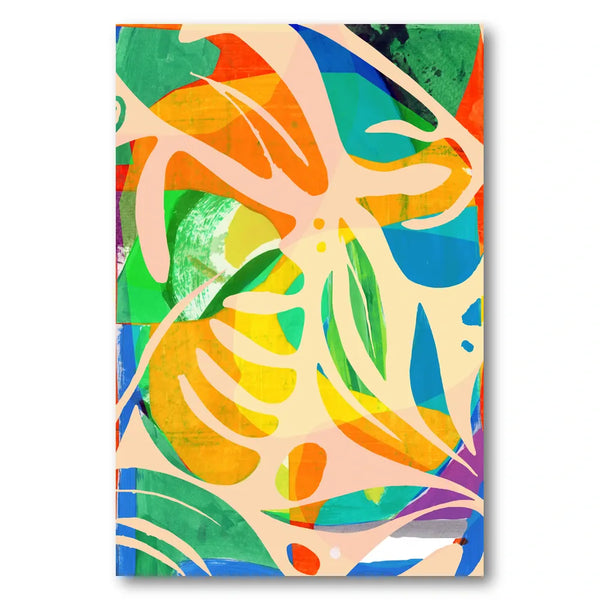 Vibrant Abstract Leaves Art Print