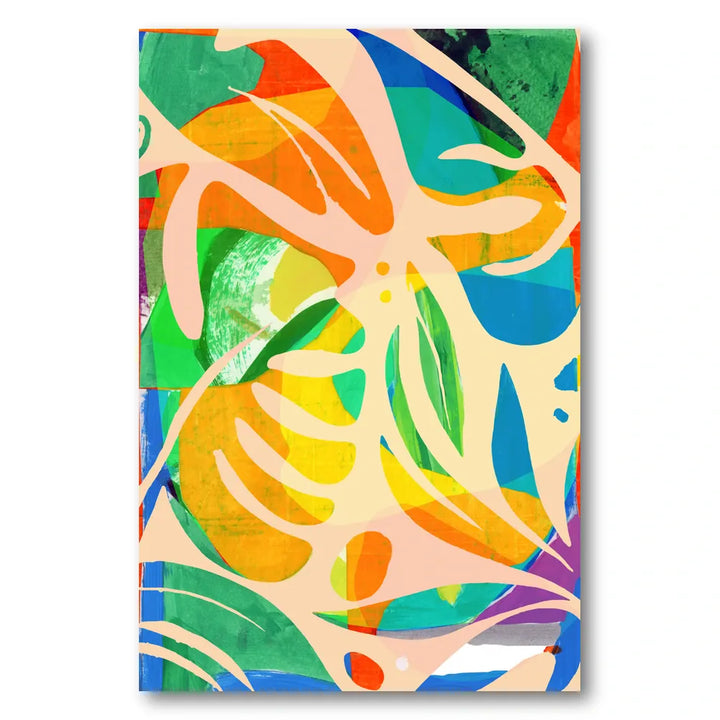 Vibrant Abstract Leaves Art Print
