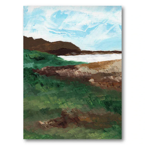 Coastal Landscape With Green Hills 1 Art Print