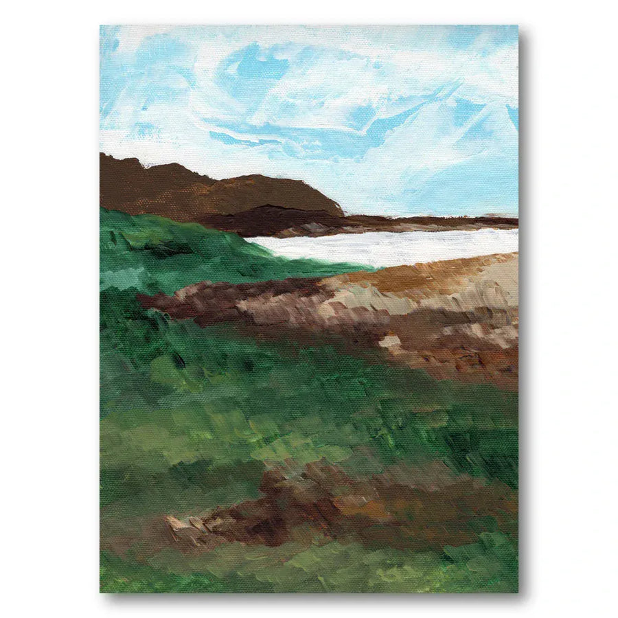 Coastal Landscape With Green Hills 1 Art Print