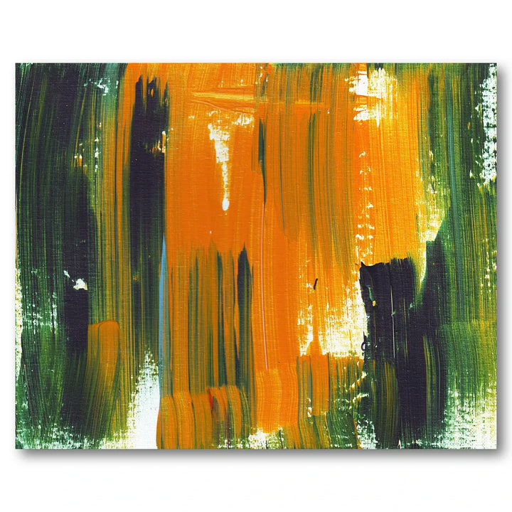 Vibrant Orange Green Abstract Art Print