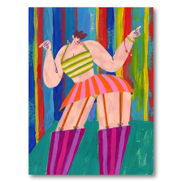 Vibrant Striped Dancer Art Print