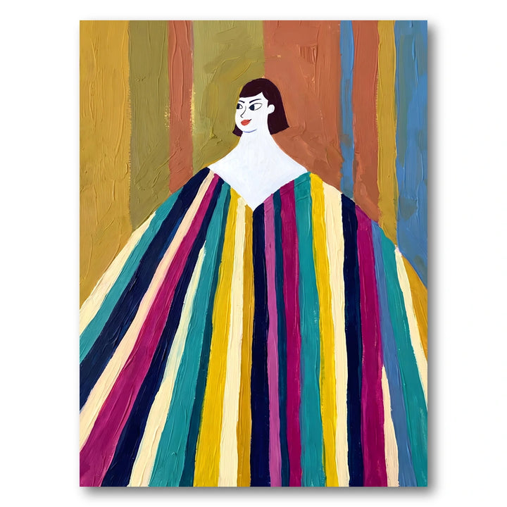 Vibrant Striped Woman Art Print