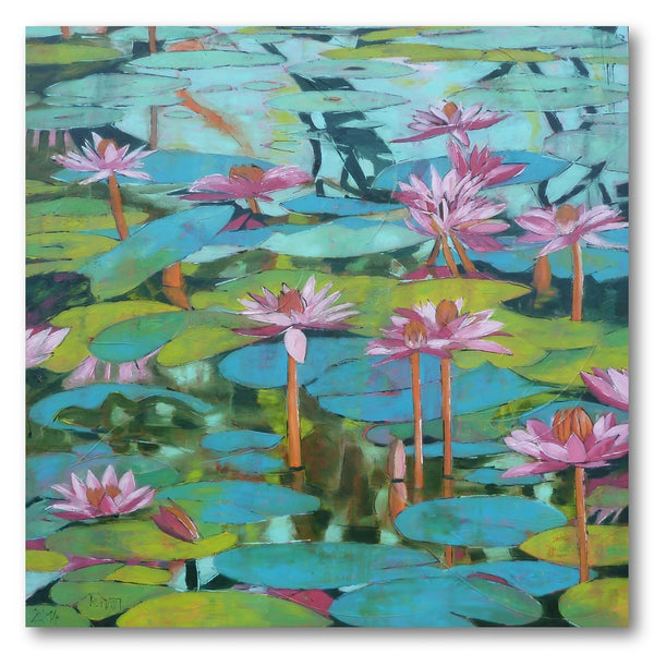 Vibrant Water Lilies Art Print