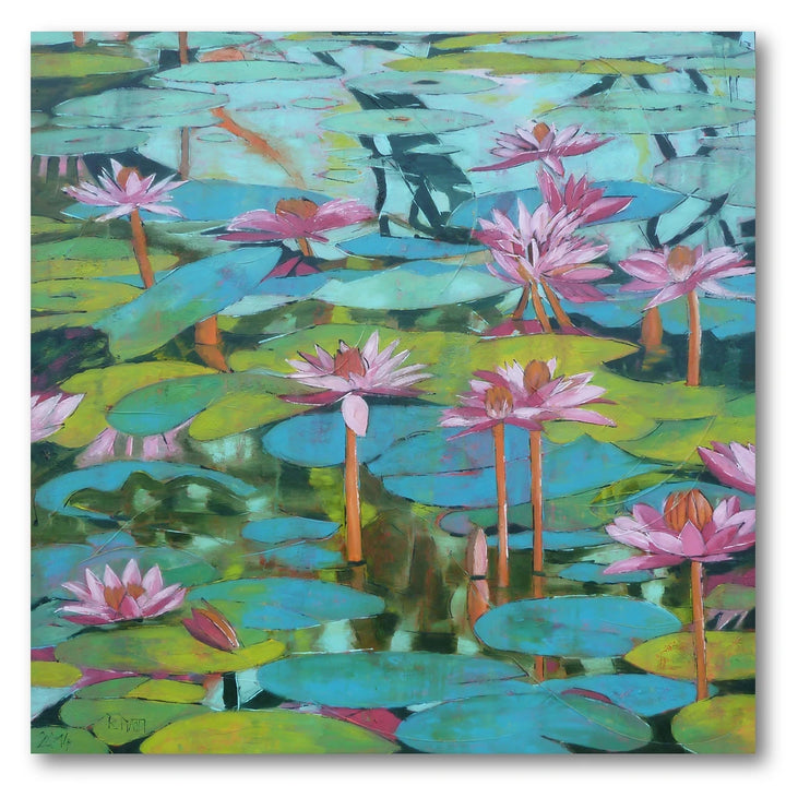 Vibrant Water Lilies Art Print