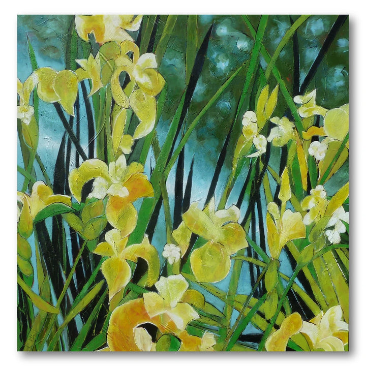 Vibrant Yellow Irises Art Print