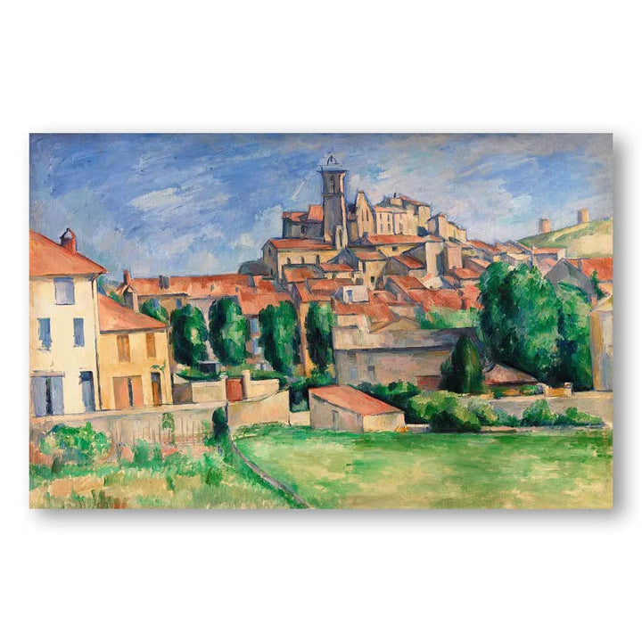 "Sunlit Provincial Town" Vintage Landscape Art Print