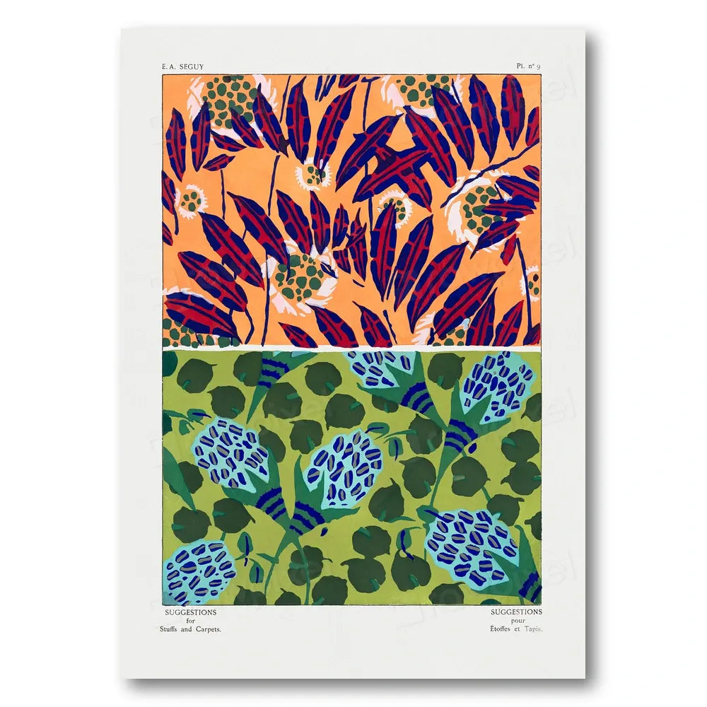 Art Nouveau Floral Patterns Art Print