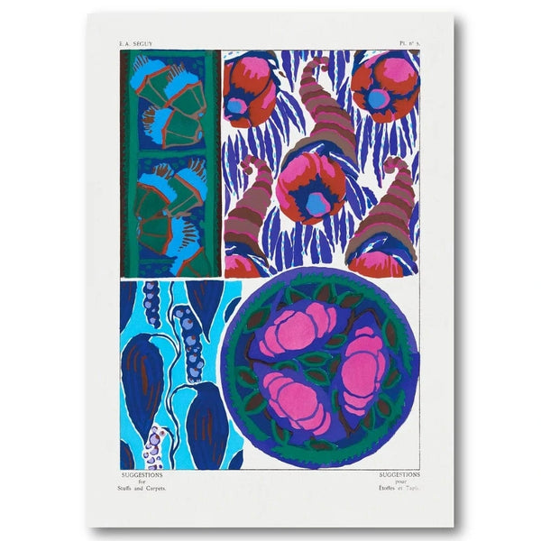 Vintage Art Nouveau Floral by E.A. Seguy Art Print