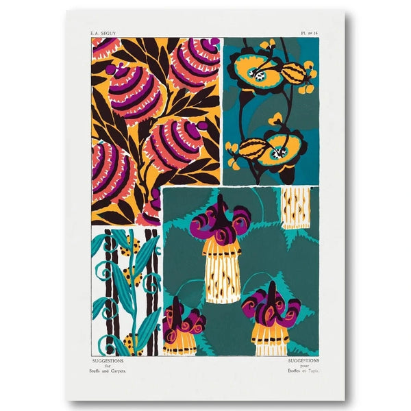 Vintage Floral Stencil by Seguy Art Print