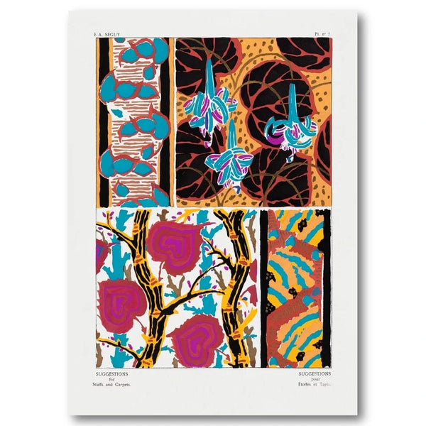 Vintage Floral Patterns Art Print