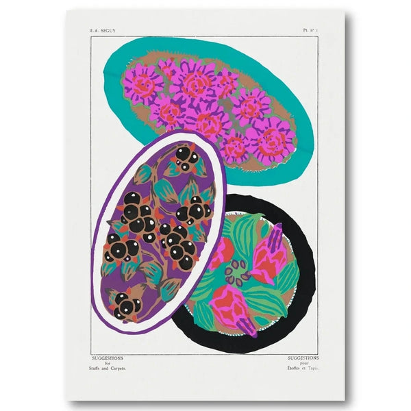 Vintage Floral Stencil Art Print