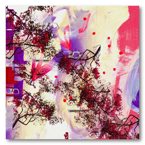 Abstract Floral Dreams Magenta Branches With Crimson Accents Art Print