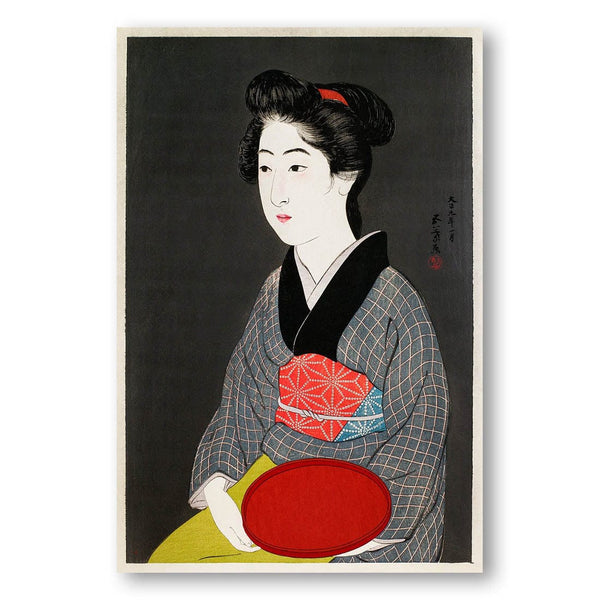 Waitress Holding a Tray by Goyo Art Print