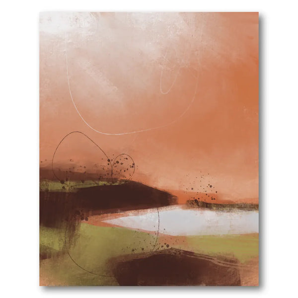 Warm Abstract Landscape Art Print