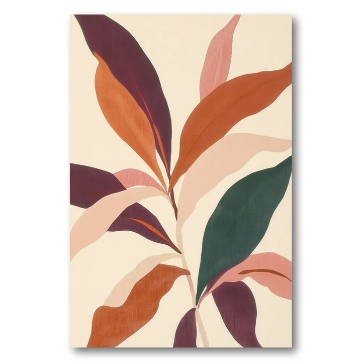 Warm Botanical Leaves Art Print