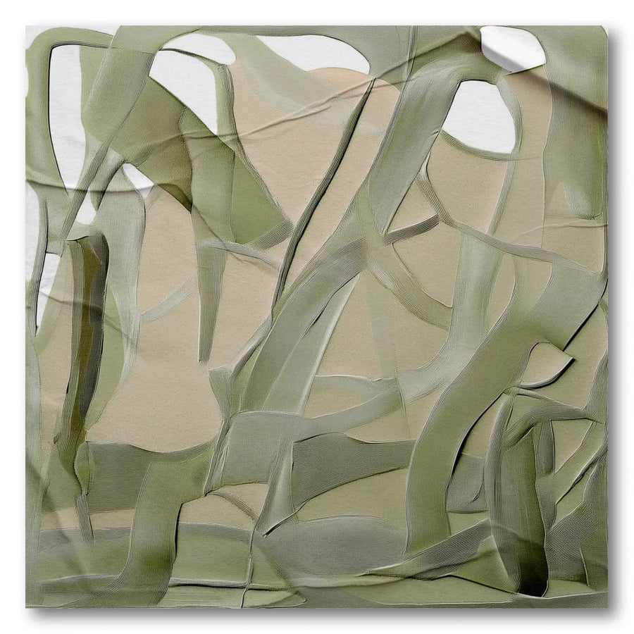 Olive Whisper Abstract Elegance Art Print