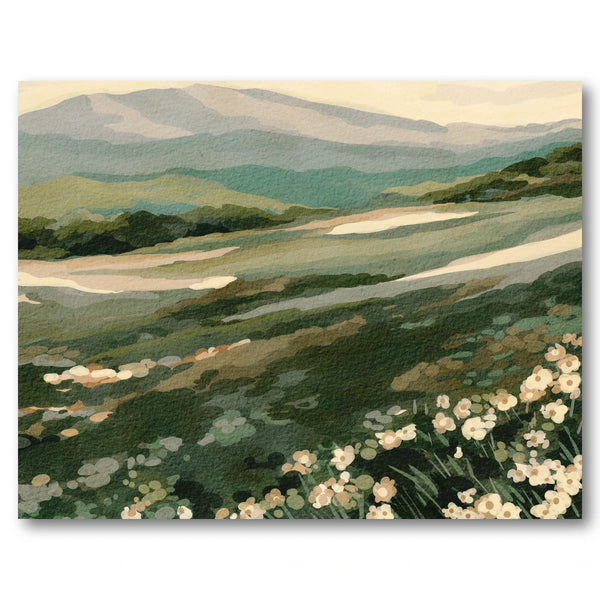 Wildflower Mountain Landscape Art Print