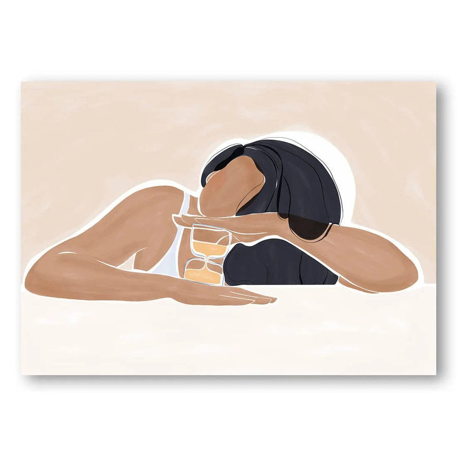 Contemplative Hourglass Moments Art Print