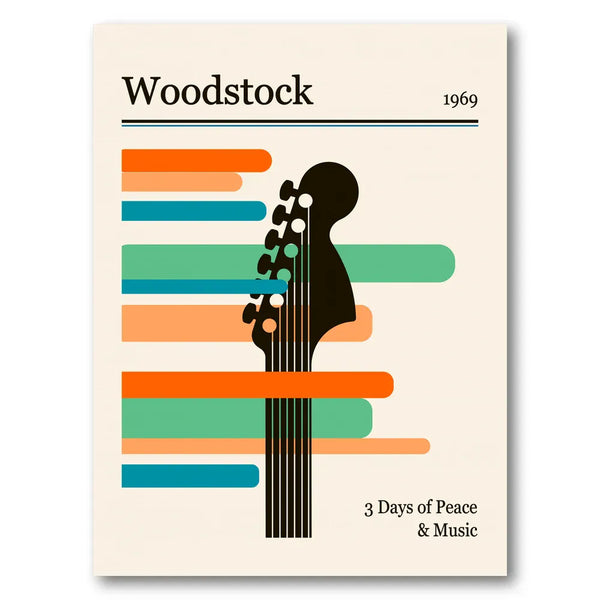 Woodstock 1969 Guitar Vibes Art Print