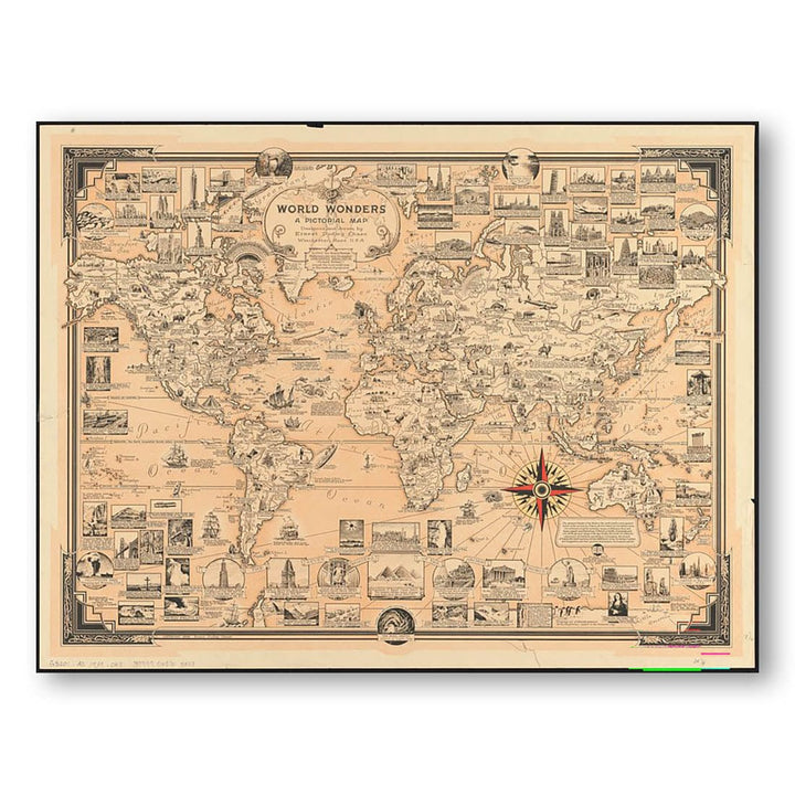 World Wonders A Pictorial Map Art Print