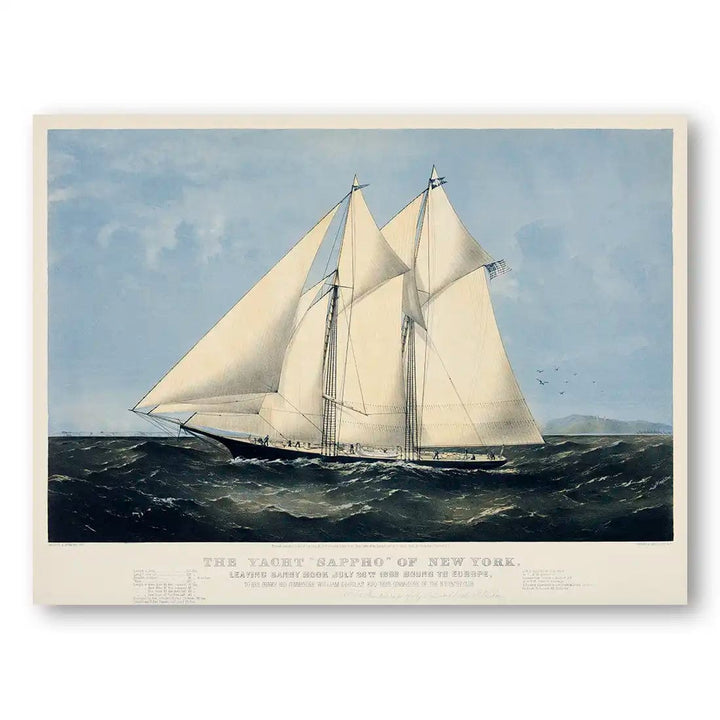 The Yacht Sappho of New York Coastal Art Print