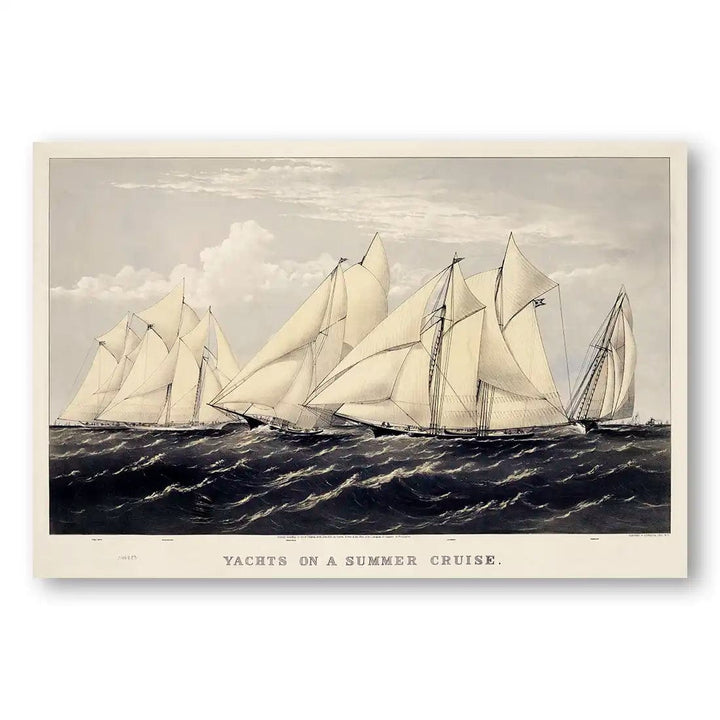 Yachts on a Summer Cruise Coastal Art Print