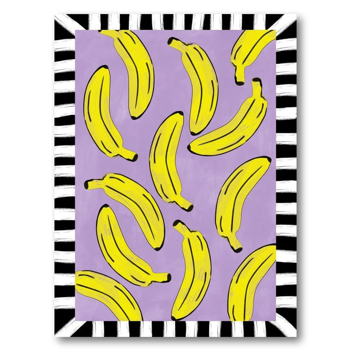 Yellow Bananas Striped Frame Art Print