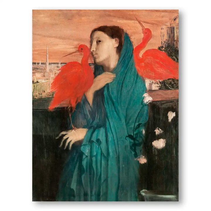 Young Woman with Ibis Art Print