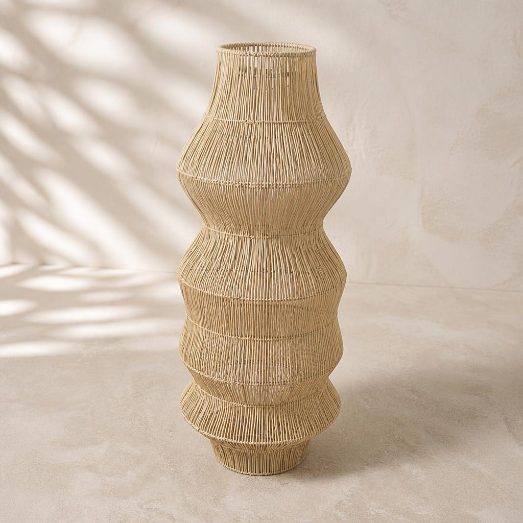 Double Sock Rattan Pendant Light, studio view