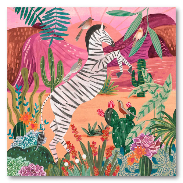Zebra in the mountains Art Print