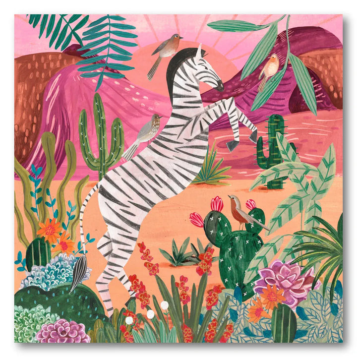Zebra in the mountains Art Print