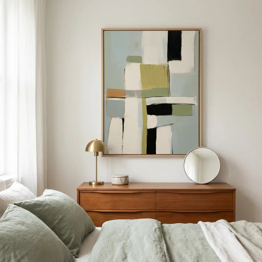 Room mockup featuring Abstract Color Blocks Art Print