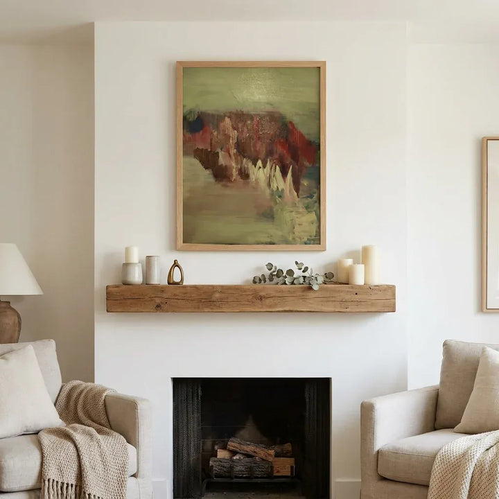 Room mockup featuring Abstract Earth Tones Art Print