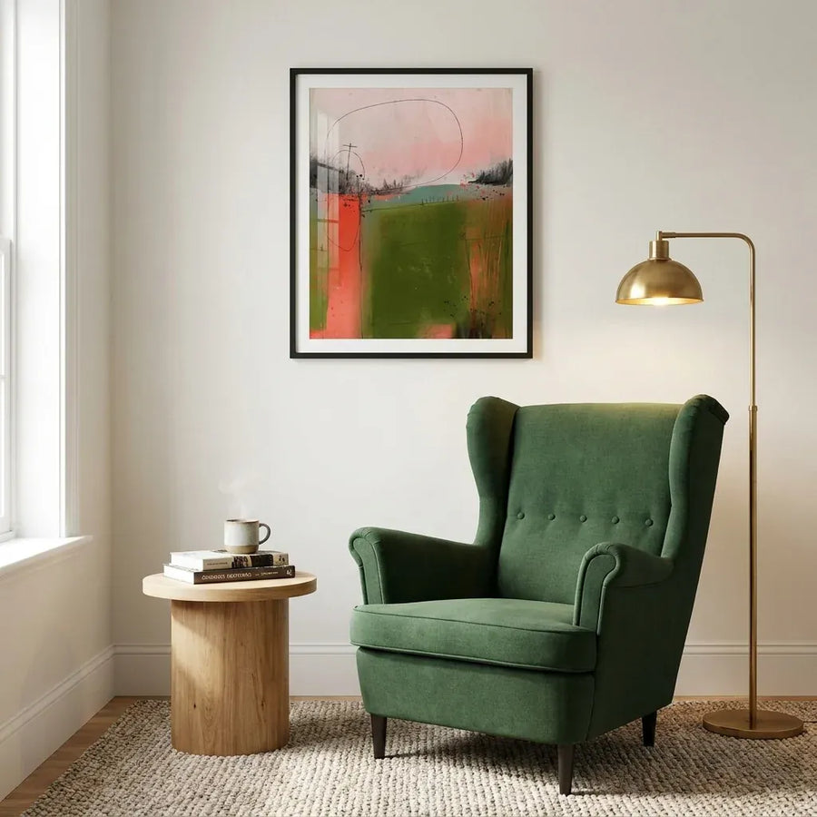 Abstract Landscape Serenity Art Print in a room setting